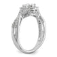 14k White Gold 3/4 Ct. Lab Grown Diamond VS/SI+ G+ Complete Round Double Halo Engagement Ring