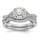 14k White Gold 3/4 Ct. Lab Grown Diamond VS/SI+ G+ Complete Round Double Halo Engagement Ring