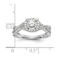 14k White Gold 3/4 Ct. Lab Grown Diamond VS/SI+ G+ Complete Round Double Halo Engagement Ring