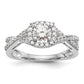 14k White Gold 3/4 Ct. Lab Grown Diamond VS/SI+ G+ Complete Round Double Halo Engagement Ring