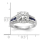 14k White Gold 1/3 Ct. Lab Grown Diamond VS/SI+ G+ and Lab Created Blue Sapphire Semi Mount Peg Set Engagement Ring