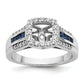 14k White Gold 1/3 Ct. Lab Grown Diamond VS/SI+ G+ and Lab Created Blue Sapphire Peg Set Engagement Ring