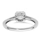 14k White Gold 1/4 Ct. Lab Grown Diamond VS/SI+ G+ 3/4 Ct. Center Cushion Engagement Ring