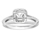 14k White Gold 3/8 Ct. Lab Grown Diamond VS/SI+ G+ 7/8 Ct. Center Cushion Engagement Ring