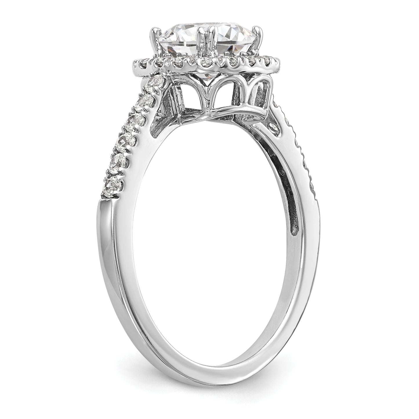 14k White Gold 3/8 Ct. Lab Grown Diamond VS/SI+ G+ 7/8 Ct. Center Cushion Engagement Ring