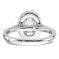 14k White Gold 1/2 Ct. Lab Grown Diamond VS/SI+ G+ 1 Ct. Center Oval Semi Mount Halo Engagement Ring