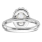 14k White Gold 1/2 Ct. Lab Grown Diamond VS/SI+ G+ 1 Ct. Center Oval Halo Engagement Ring