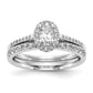 14k White Gold 1/2 Ct. Lab Grown Diamond VS/SI+ G+ 1 Ct. Center Oval Semi Mount Halo Engagement Ring