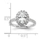 14k White Gold 1/2 Ct. Lab Grown Diamond VS/SI+ G+ 1 Ct. Center Oval Semi Mount Halo Engagement Ring