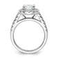 14k White Gold 7/8 Ct. Lab Grown Diamond VS/SI+ G+ 2 Ct. Center Oval Semi Mount Halo Engagement Ring