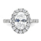 14k White Gold 7/8 Ct. Lab Grown Diamond VS/SI+ G+ 2 Ct. Center Oval Halo Engagement Ring