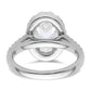 14k White Gold 7/8 Ct. Lab Grown Diamond VS/SI+ G+ 2 Ct. Center Oval Semi Mount Halo Engagement Ring