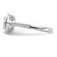 14k White Gold 1/2 Ct. Lab Grown Diamond VS/SI+ G+ Cluster Engagement Ring