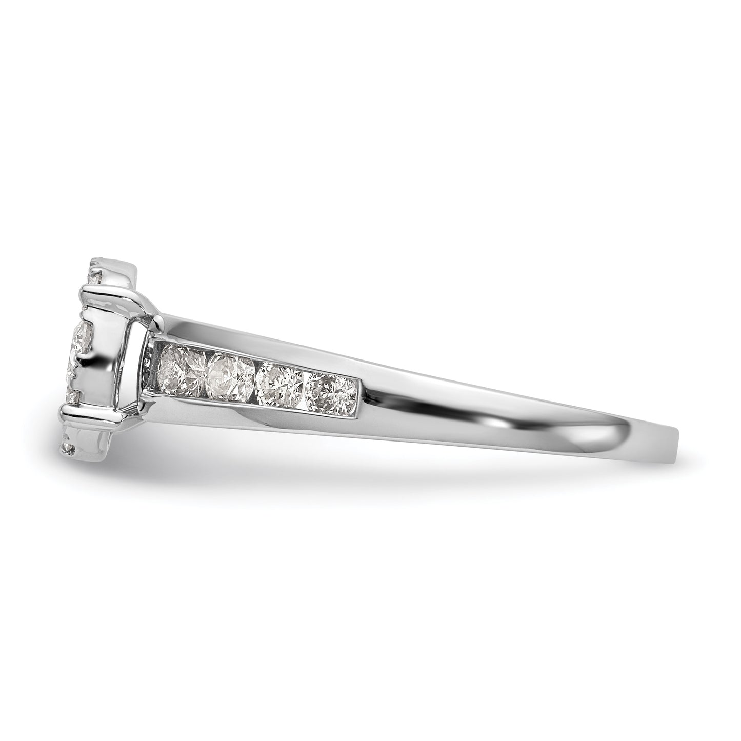 14K White Gold Lab Grown VS/SI FGH Diamond Cluster Engagement Ring