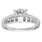 14K White Gold Lab Grown VS/SI FGH Diamond Cluster Engagement Ring