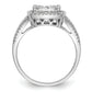 14k White Gold 1 Ct. Lab Grown Diamond VS/SI+ G+ Cluster Engagement Ring