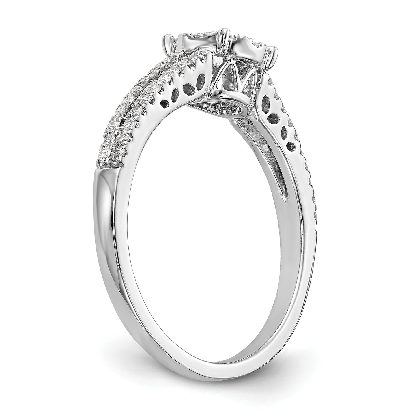 14K White Gold Lab Grown VS/SI+ G+ Diamond Cluster Engagement Ring