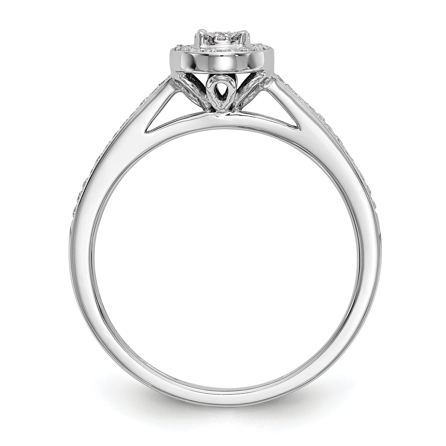 10K White Gold Lab Grown VS/SI FGH Diamond Cluster Engagement Ring