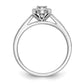 14K White Gold Lab Grown VS/SI+ G+ Dia Complete Cluster Engagement Ring