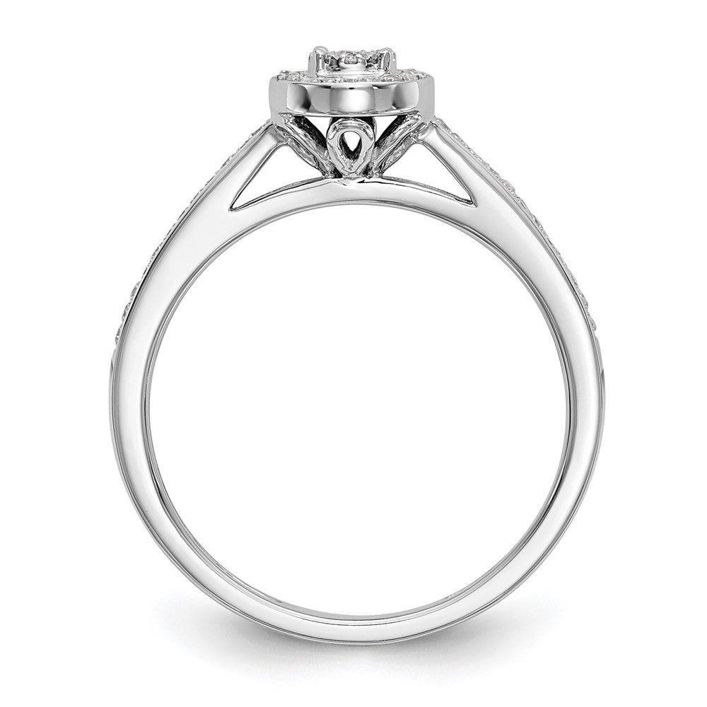 14K White Gold Lab Grown VS/SI+ G+ Dia Complete Cluster Engagement Ring