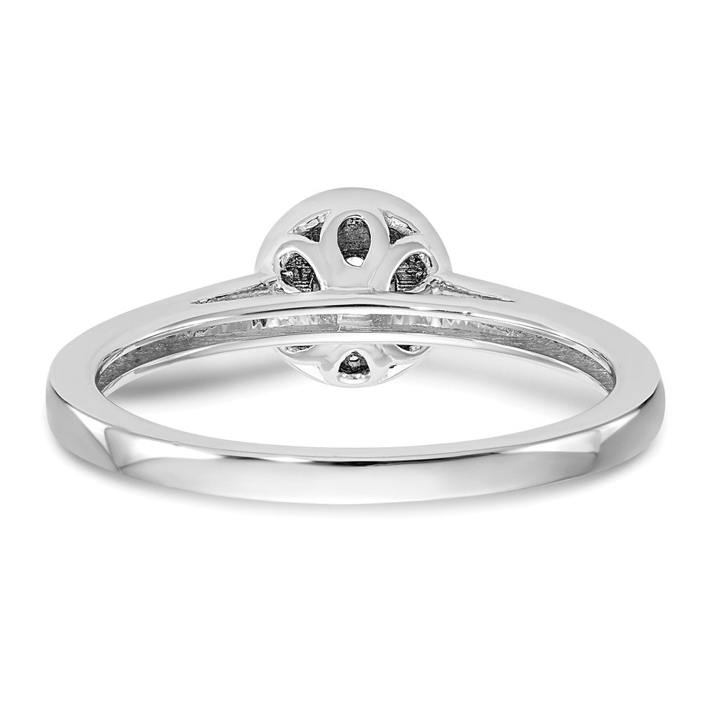 14K White Gold Lab Grown VS/SI+ G+ Dia Complete Cluster Engagement Ring