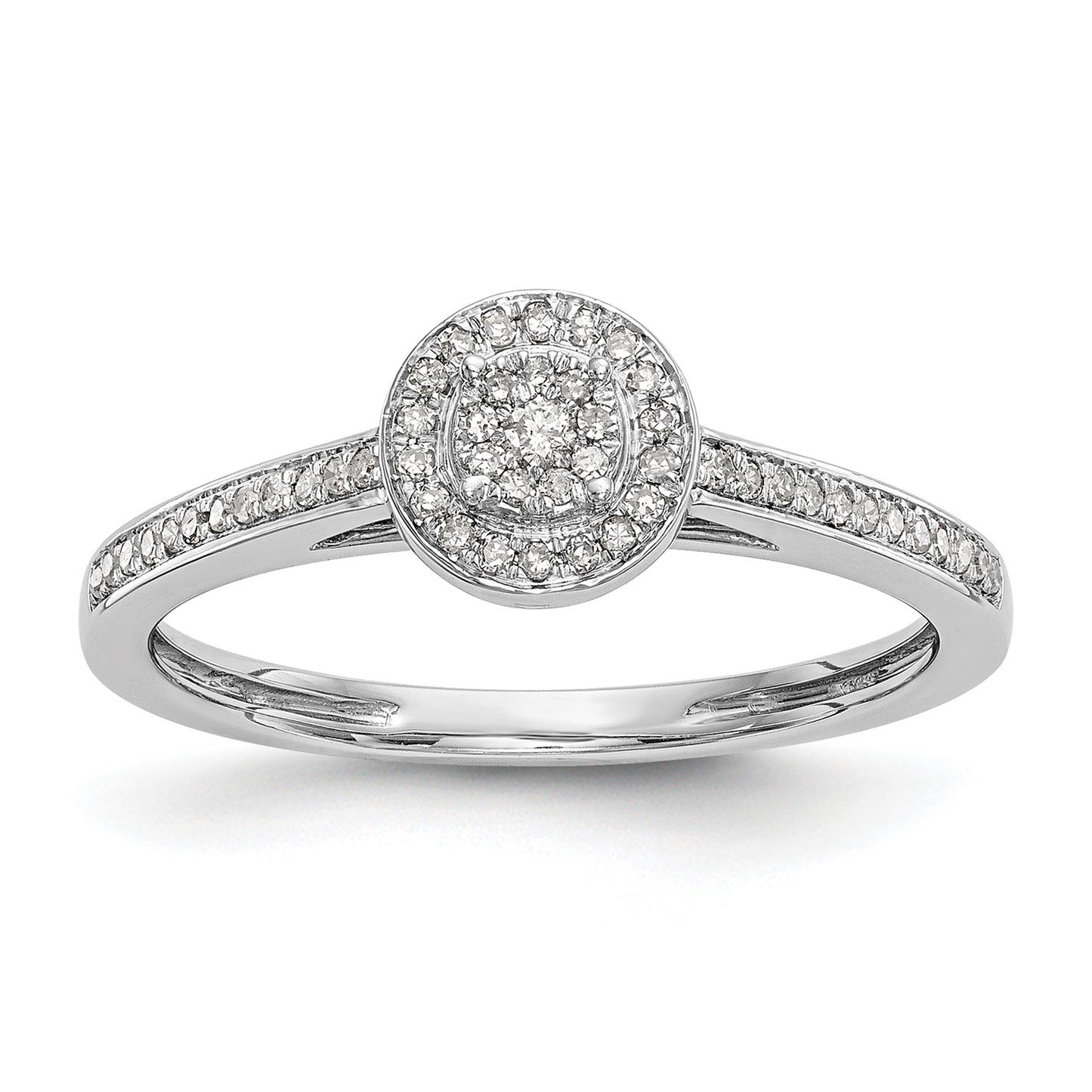 14K White Gold Lab Grown VS/SI+ G+ Diamond Cluster Engagement Ring