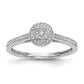 14K White Gold Lab Grown VS/SI+ G+ Dia Complete Cluster Engagement Ring