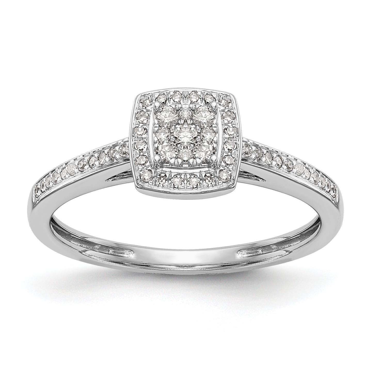 10K White Gold Lab Grown VS/SI+ G+ Diamond Cluster Engagement Ring