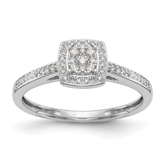 10K White Gold Lab Grown VS/SI+ G+ Diamond Cluster Engagement Ring