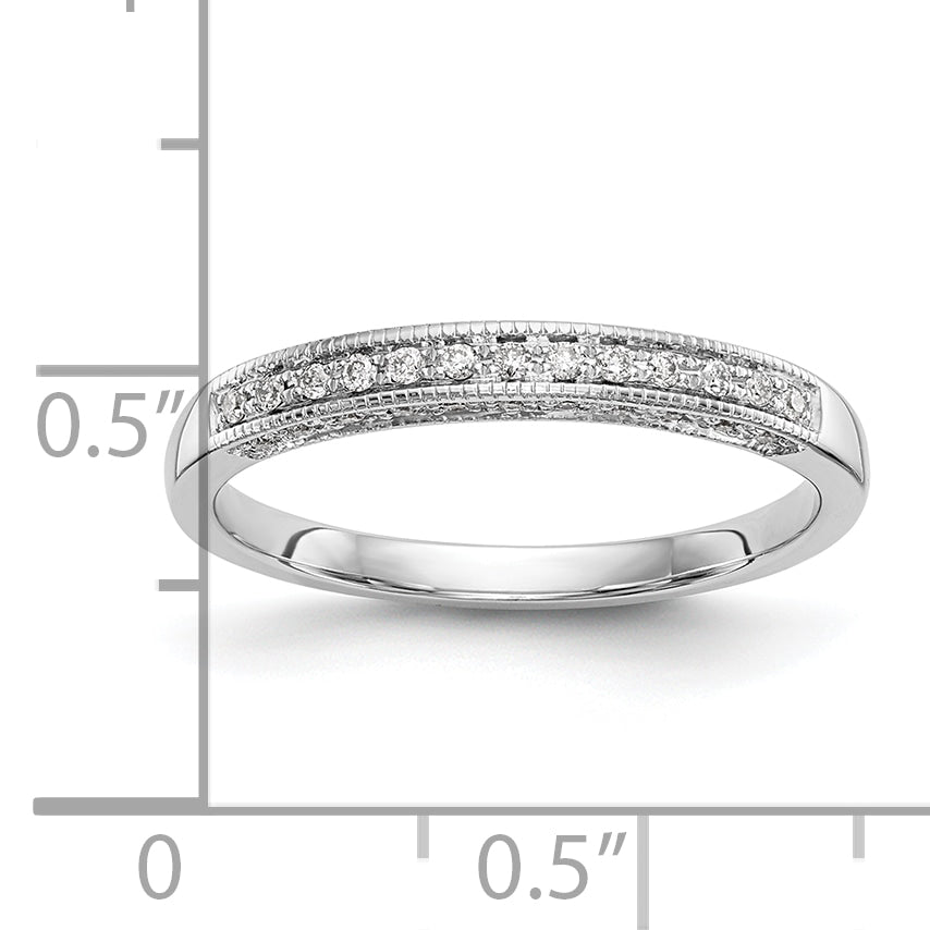 14k White Gold 1/6 Ct. Lab Grown Diamond VS/SI+ G+ Wedding Band Ring