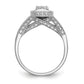 14k White Gold 1/2 Ct. Lab Grown Diamond VS/SI+ G+ Cluster Engagement Ring