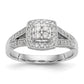 14k White Gold 1/2 Ct. Lab Grown Diamond VS/SI+ G+ Cluster Engagement Ring