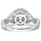 14k White Gold 3/4 Ct. Lab Grown Diamond VS/SI+ G+ Cluster Engagement Ring