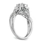 14k White Gold 3/4 Ct. Lab Grown Diamond VS/SI+ G+ Cluster Engagement Ring