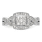 14k White Gold 3/8 Ct. Lab Grown Diamond VS/SI+ G+ Cluster Engagement Ring