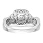 14k White Gold 3/8 Ct. Lab Grown Diamond VS/SI+ G+ Cluster Engagement Ring