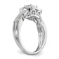 14k White Gold 3/8 Ct. Lab Grown Diamond VS/SI+ G+ Cluster Engagement Ring