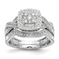 14k White Gold 3/8 Ct. Lab Grown Diamond VS/SI+ G+ Cluster Engagement Ring