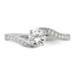 14k White Gold 5/8 Ct. Lab Grown Diamond VS/SI By-Pass Engagement Ring