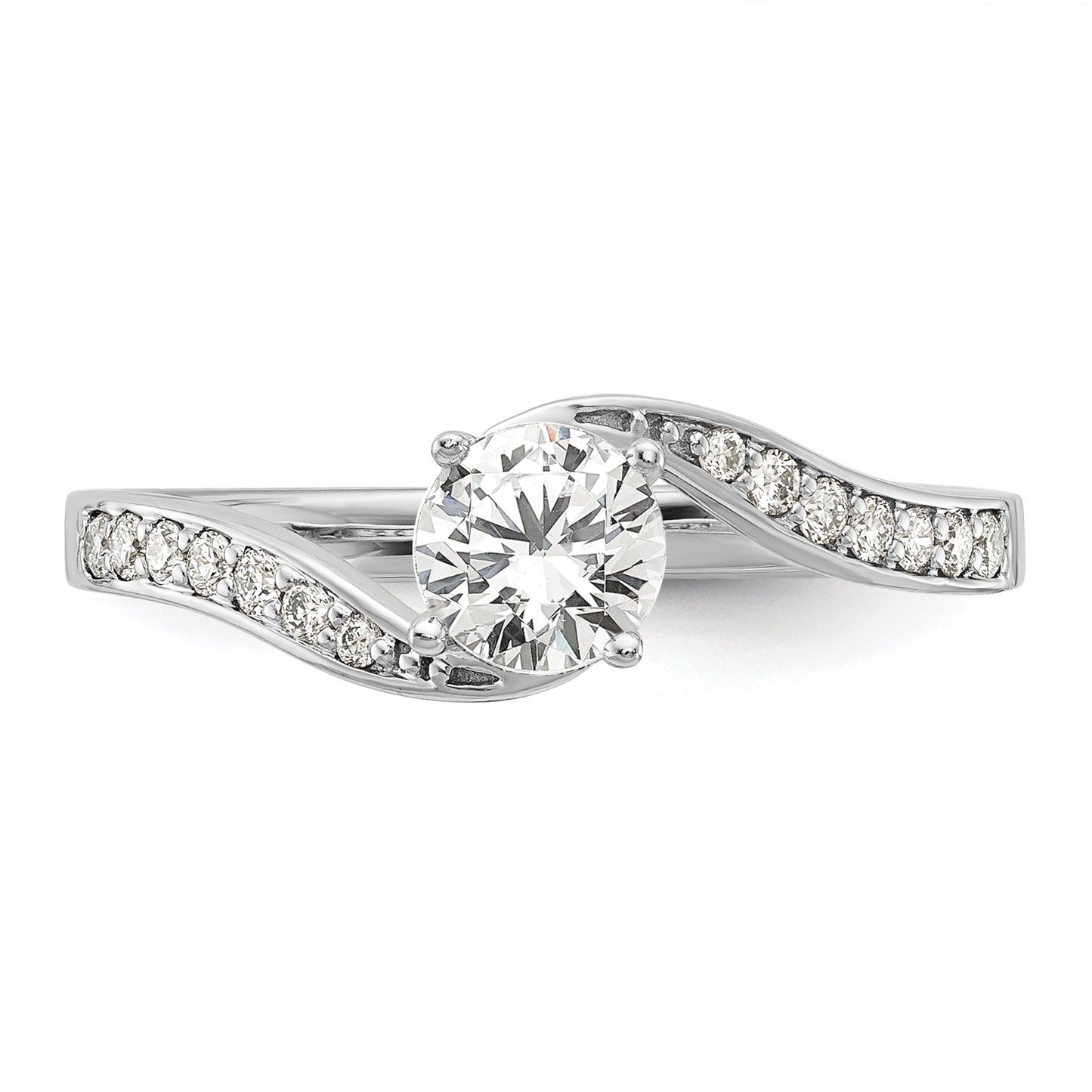 14k White Gold 5/8 Ct. Lab Grown Diamond VS/SI By-Pass Engagement Ring