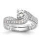 14k White Gold 5/8 Ct. Lab Grown Diamond VS/SI By-Pass Engagement Ring