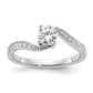 14k White Gold 5/8 Ct. Lab Grown Diamond VS/SI By-Pass Engagement Ring