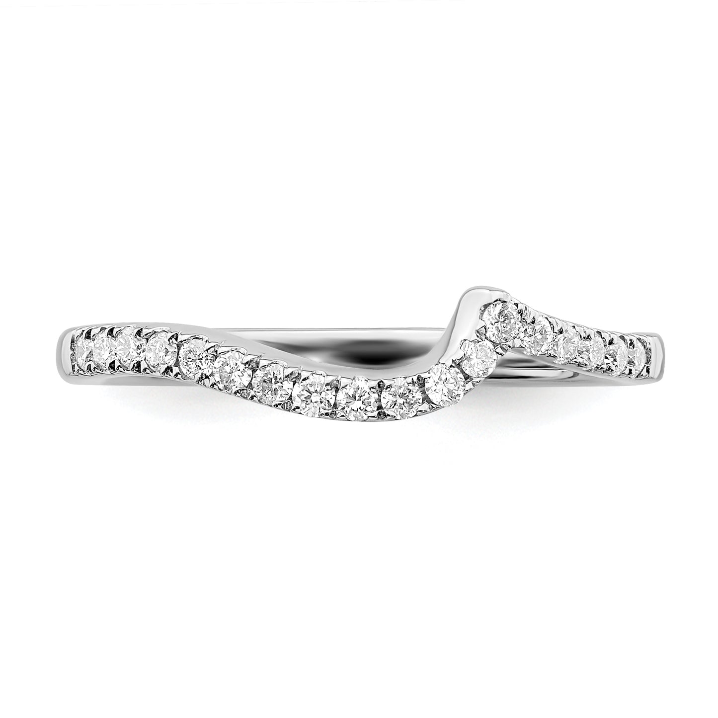 14k White Gold 1/5 Ct. Lab Grown Diamond VS/SI+ G+ Contoured Wedding Band Ring