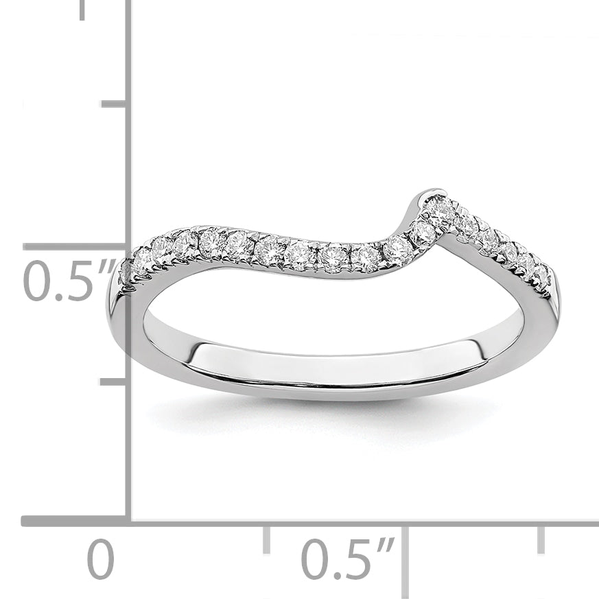 14k White Gold 1/5 Ct. Lab Grown Diamond VS/SI+ G+ Contoured Wedding Band Ring