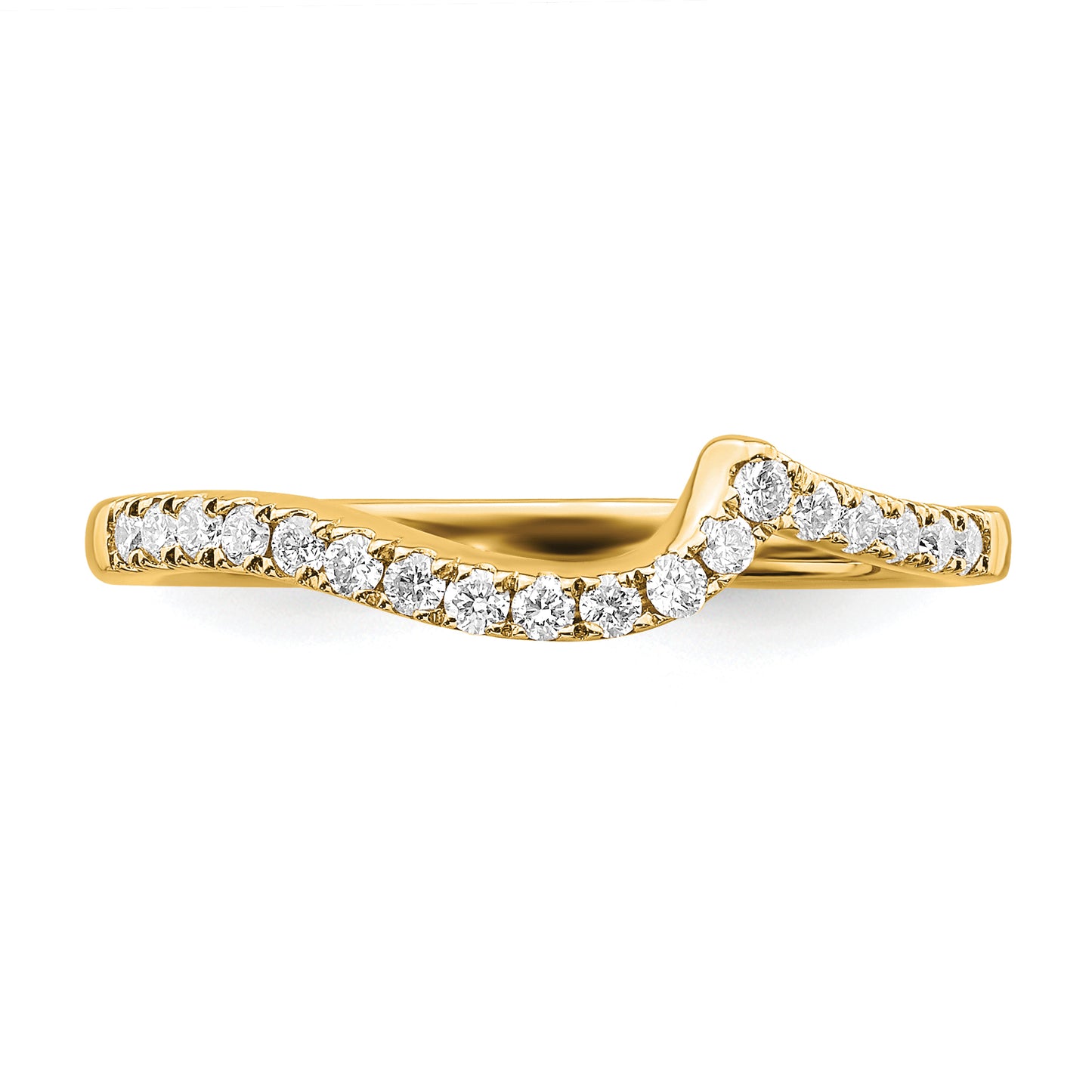 14k Yellow Gold 1/5 Ct. Lab Grown Diamond VS/SI+ G+ Contoured Wedding Band Ring