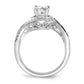 14k White Gold 1/3 Ct. Lab Grown Diamond VS/SI+ G+ 3/4 Ct. Round Center Engagement Ring