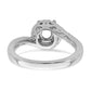 14k White Gold 1/3 Ct. Lab Grown Diamond VS/SI+ G+ 3/4 Ct. Round Center Engagement Ring