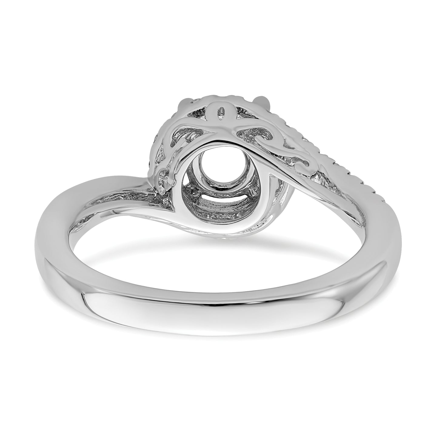 14k White Gold 1/3 Ct. Lab Grown Diamond VS/SI+ G+ 3/4 Ct. Round Center Engagement Ring