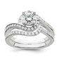 14k White Gold 1/3 Ct. Lab Grown Diamond VS/SI+ G+ 3/4 Ct. Round Center Engagement Ring