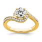 14k Yellow Gold 1/3 Ct. Lab Grown Diamond VS/SI+ G+ 3/4 Ct. Round Center Engagement Ring